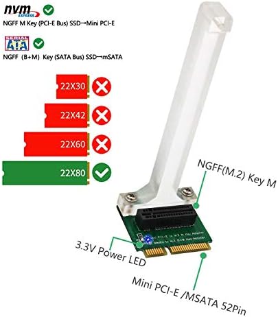 JMT M. 2 Nvme SSD/B+M Клуч SATA Автобус SSD До Мини PCI-E Адаптер Вертикална Инсталација за Ngff 2280 Тип SSD Msata Картичка Конвертор