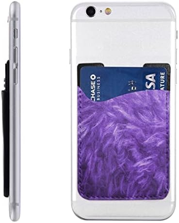 Држач за картички со пурпурна телефонска картичка, кутија за кредитна картичка за само-лепенка за кожена лична карта за 2,4x3,5 инчен