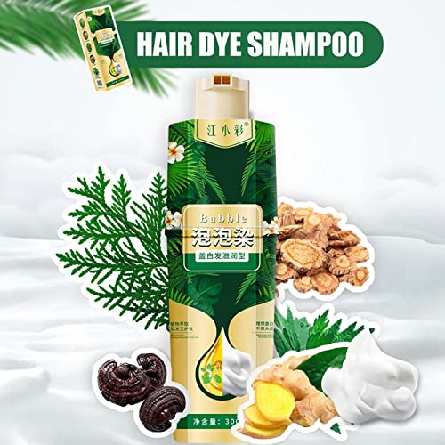 Шампон за боја на растителни меурчиња за коса, 300 мл инстант природен шампон за боја на коса, домаќинство лесно се мие крем за миење на косата,