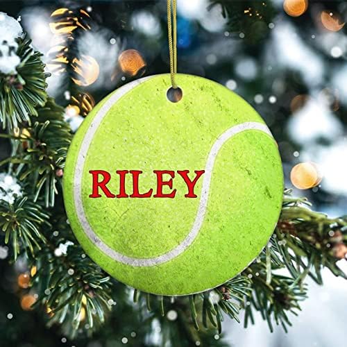 Божиќни украси за чување на топката за спортови на топката обичајно име керамички украс подароци украси новогодишна елка што висат украси сувенирички