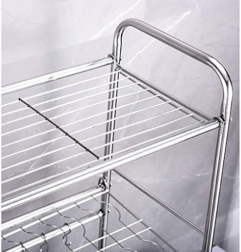 Rack DSJ Rack, над решетката за сушење на садот за мијалник, 2 нивоа Организатор на садови за кујнски садови за кујнски садови,