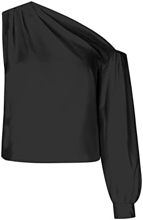 Девојки со долг ракав 2023 облека Y2K Едно рамо Основно врвно маичка лето есен за жени РТ РТ РТ