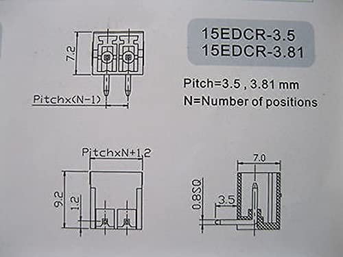 12 ПЦС -завртки Терминален блок конектор 3,5мм агол 7 пински/пат зелена приклучок тип
