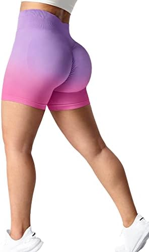 Voyjoy Tie Dye Byer Biker Shorts за жени со високи половини Беспрекорни шорцеви тренингот за јога хеланки измешани панталони за лифт