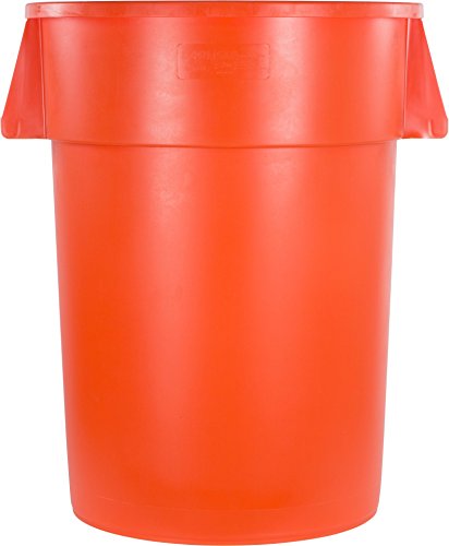 CFS 34104424 BRONCO Polyethylene Round Trash Container, 44-галон капацитет, 26,88 Дијаметар X 31,38 Висина, портокалова
