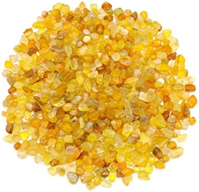 Кристали на жолти агати и лековити камења, 2 фунти. Tumbled камења, природни кристали за правење накит, медитација, чакра рамнотежа,