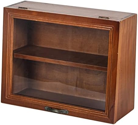 Зеродоко дрво дисплеј кутија дрвена дисплеј кабинет колекционерски кутија за приказ на кутија минијатурна дисплеј кутија со чиста