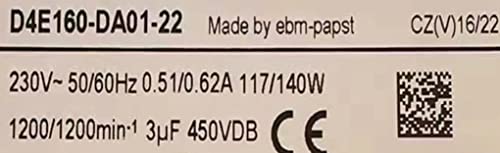D4E160-DA01-22 230V 0,51/0.62A 117/140W 1200RPM вентилатор за ладење