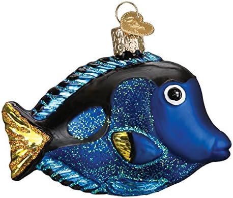 Стариот светски колекција за божиќни риби стакло разнесени украси за новогодишна елка Пацифик сина танг