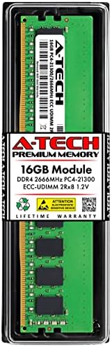 Замена на A-Tech 16 GB за Dell 370-AEKL-DDR4 2666MHz PC4-21300 ECC Unbuffered UDIMM 2RX8 1.2V-стап за меморија на единечен сервер RAM
