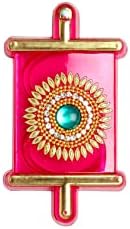 Розов дизајнер Халди Кумкум носител Тилак кутија за Канкавати за индиски трговски фестивал Нова година декорација Враќање подарок декоративен