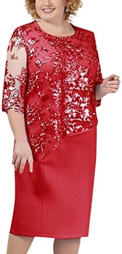 Женски Фустан Со Обвивка Со Плус Големина Со Цветна Тантела До Врвот На Коленото Работат Секојдневни Коктел Фустани За Забави