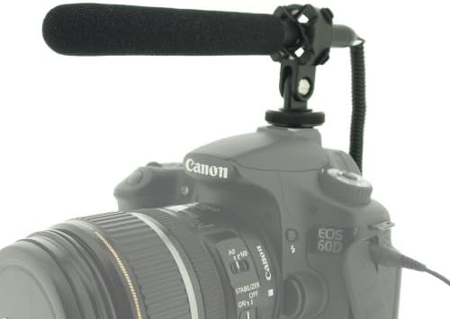 Polaroid Pro Video Ultra Think & Light Condenser Photgun Microphone со шок монтирање за Sony NEX-VG10, NEX-VG20, HDR-NX5U Handyman Camcorder