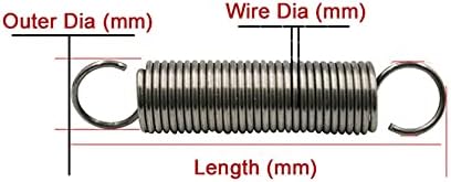Индустриска градежна машинерија затегнување на пролетта Дијаметар на жицата со 3,5 мм надворешен дијаметар 1 мм 19 мм должина