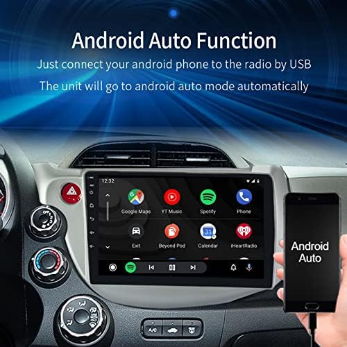 Cocheparts Автомобил Стерео За Хонда Фит Радио 2009-2013 1+32GB Андроид 10.0 Вграден Apple Carplay/Android Auto/WiFi / Bluetooth/Контрола
