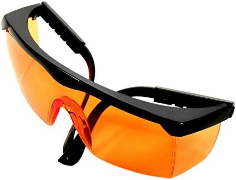 HQRP Blacklight заштитува безбедносни очила со анти -магла портокалови леќи ANSI Z80.3 Standart Plus HQRP мерач на сонце