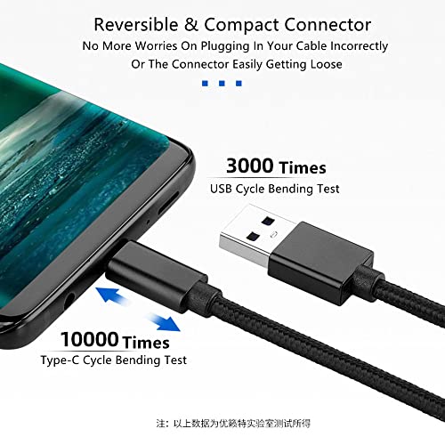 OITTO USB C Кабел, [2-Пакет, 3.3 ft] Тип C Полнач Премиум Најлон USB Кабел, USB A Да Тип C Кабел За Полнење Брзо Полнење За Samsung
