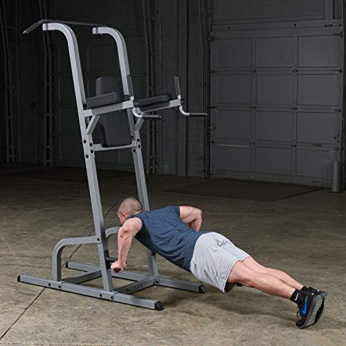 Тело-цврста GVKR82 вертикална машина за кревање колено за вежбање и вежбање, мулти функција кула за напојување за домашна салата, сива