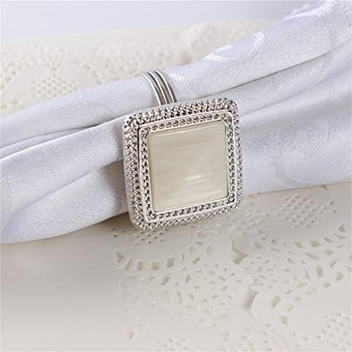 Cujux 10 парчиња хотелски свадба банкет со салфетка прстенка за салфетка тока сребрена украс прстен за салфетка