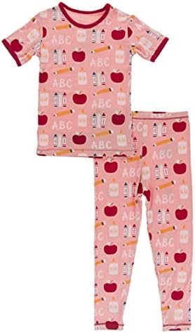 Кики панталони 1 -ви ден на училиште ABCS Pajama Set, Snug Pajamas за момчиња и девојчиња