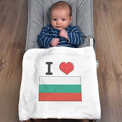 Азиеда „Јас ја сакам бугарската“ памучно бебе ќебе / шал