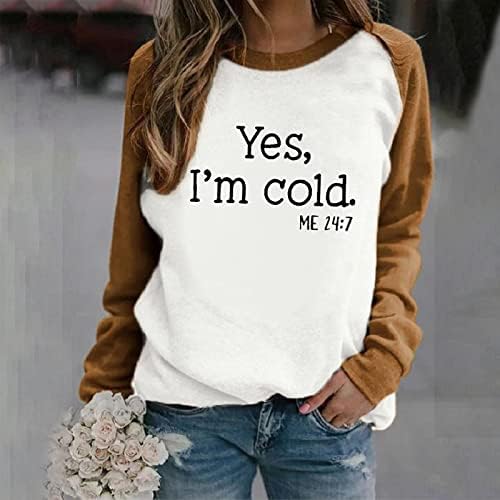 Манжетна облека со долг ракав за тинејџерска девојка есен зимски екипаж сонце да сум ладна графичка облека за џемпери жени кг