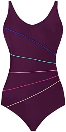 Yubnlvae женска облека за пливање 1 парче преголема целосна покриеност на екипажот вратот вратоврски 2023 летен одмор на плажа трендовски