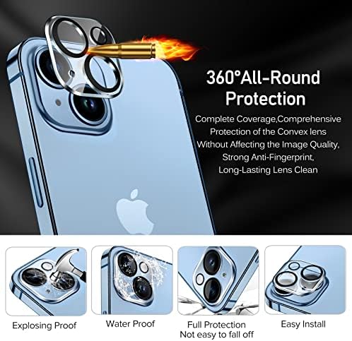 ivoler [4 Пакет] Заштитник На Објективот На Камерата за iPhone 14 6.1 /14 плус 6.7 Заштитник На Екранот Калено Стакло Пријателски [Нова