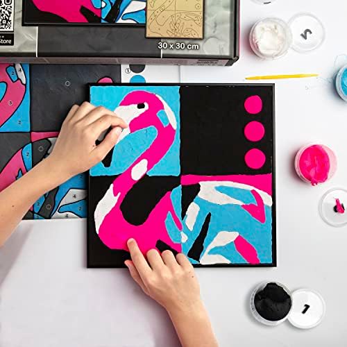 Боја По Броеви Со Глина За Сушење Воздух Фламинго | Воздушна Глина За Деца И Деца Уметност | Детска Боја Поставена Со Глинена Боја | Боја По