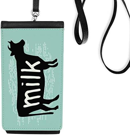 Црна животинска крава преглед на природен телефон чанта што виси мобилна торбичка црн џеб