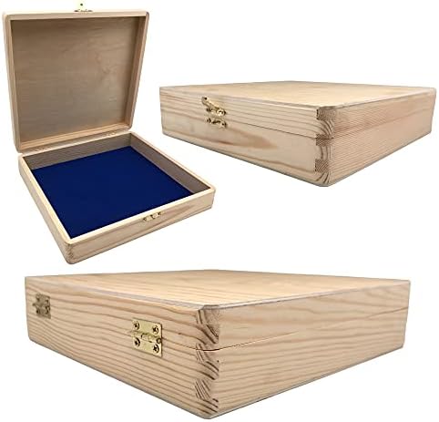 3 Пакувајте Недовршена Кутија За Меморија Со Шарки Од Дрво | Идеален За Уметнички И Занаетчиски Проекти, Хоби, Кутија За Накит И Складирање