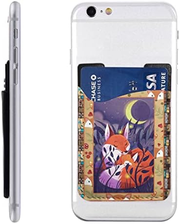 Gagaduck fox лепила Телефонски мобилен телефон стап на картички за ракави на ракав, држач за лична карта, компатибилен со повеќето