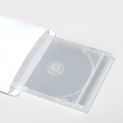 Maxtek Shatter Decof Pp Ppy Jewel Case, 10,4 mm стандарден единечен диск, чиста кутија за накит со чиста лента, пакет со 10 парчиња.
