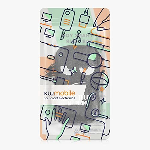 Kwmobile почувствува телефонска торба со дизајн m - 5,5 - 6 x 3,3 инчи држач за каиш - не допирајте го мојот телефон бел/темно сива