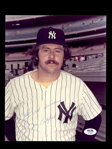 Jim Catfish Hunter PSA DNA Vintage потпишан 8x10 Фото -автограм Јанкис - Автограмирани фотографии од MLB
