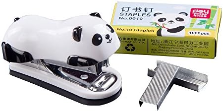 Декора симпатична панда мини десктоп Степлер корисен степлер за Божиќна забава фаворизира дома и канцеларија употреба со 1000 делови од парчиња