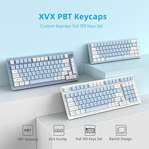 XVX keycaps 60 Проценти-Прилагодено PBT Keycaps, 169 Копчиња Двојно Шут Тастатура Во Собата, Со Клуч Влечење за 60% 65% 75% 80% Механички