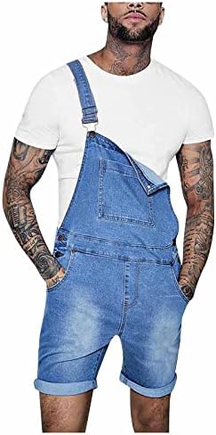Менс шорцеви мутални џебови фармерки вкупно џемпери улична облека за суспензија панталони шорцеви
