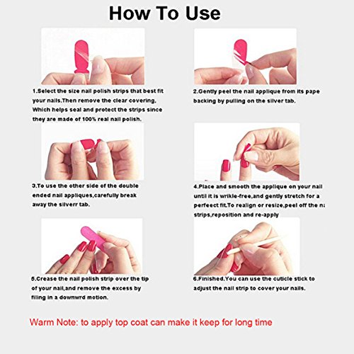 WOKOTO 6 парчиња целосни обвивки за нокти налепници совети ленти цврста боја само-лепете ги декларациите за нокти на налепници за маникир, ленти