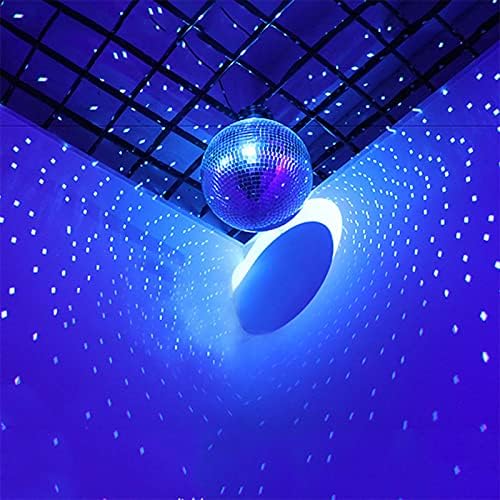 Goghost Mirror Disco Ball - 8 -инчен кул и забавна сребрена висина забава со диско -топка - фаза на молња ефект топка со виси прстен