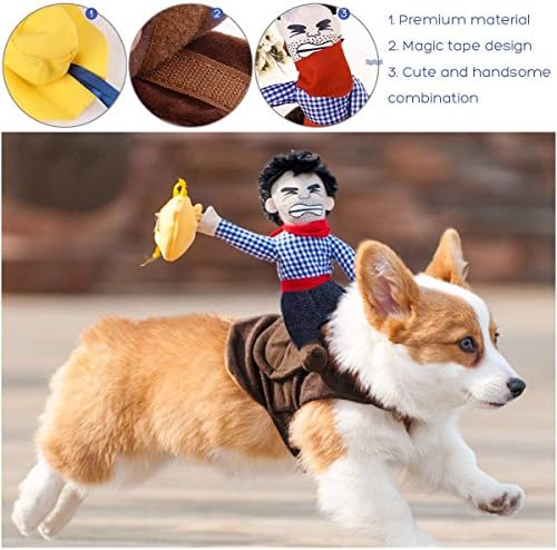 Костим за кучиња на кучињата ИСМАРТЕН за кучиња облека со витез стил со кукли и капа за домашни миленици за денот на Ноќта на вештерките