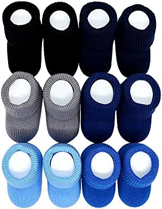 Новородени бебиња чорапи мало момче, девојче совршено пакување од 6 памучни чорапи, тестирани за штетни материи OEKO-TEX100