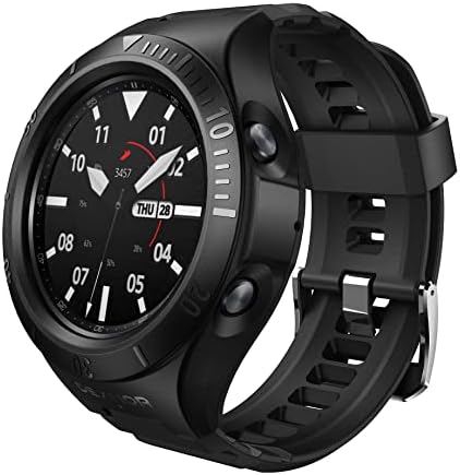 Dexnor за Galaxy Watch 3 Case со опсег 45мм, [вграден прилагодлив бенд и подигната Безел] солиден воен погон шок-обвивка со каиш за каиш