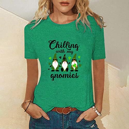 Заладување со мојата кошула за гномии жени симпатични гномски графички врвови Св Патрикс ден маичка смешна буква за печатење