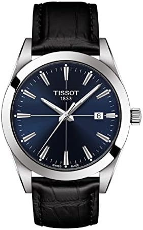 Tissot Mense Gentleman Quartz Cartz Не'рѓосувачки челик часовник црн T1274101604101