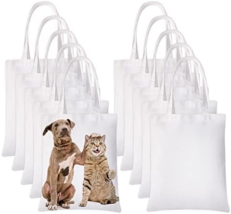 10 парчиња сублимација торбички торби печатење празно платно торбички торби за украсување и занаетчиство на DIY