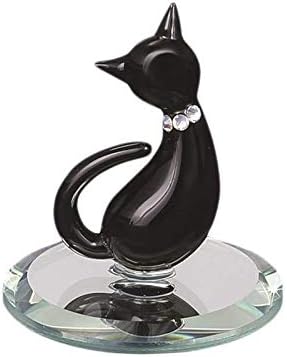 Стаклена барон црна мачка фигура