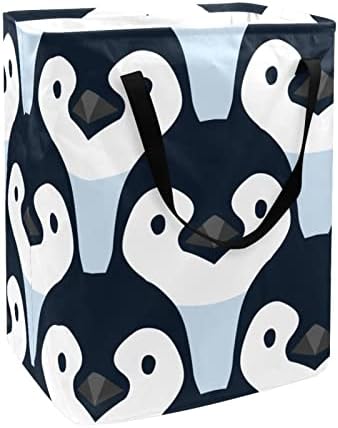 Симпатична Пингвин Бебе Печатење Склопувачки Пречки за Перење, 60L Водоотпорни Корпи За Перење Корпа За Перење Облека Играчки Складирање