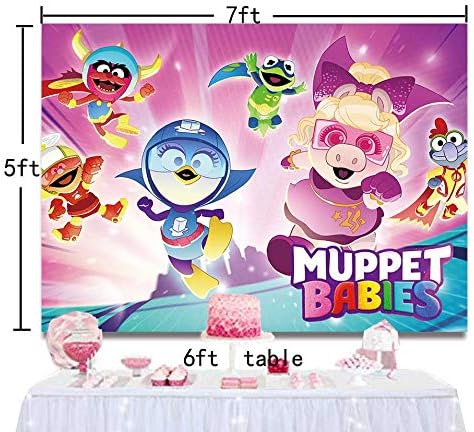 Muppet Babies Party Supplies Backdrop роденденска забава банер фотографија позадина за деца украси бебе туш за туширање торта табела за табели
