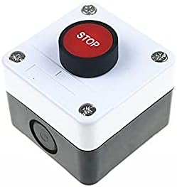 Контрола на копчето HKTS Red Inteact Stop Control HB2-B10, водоотпорен прекинувач за прекинувач за стоп копче 1 Нормално затворено